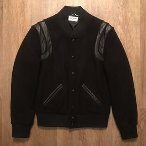 Saint Laurent Black Varsity Jacket / 44 XS